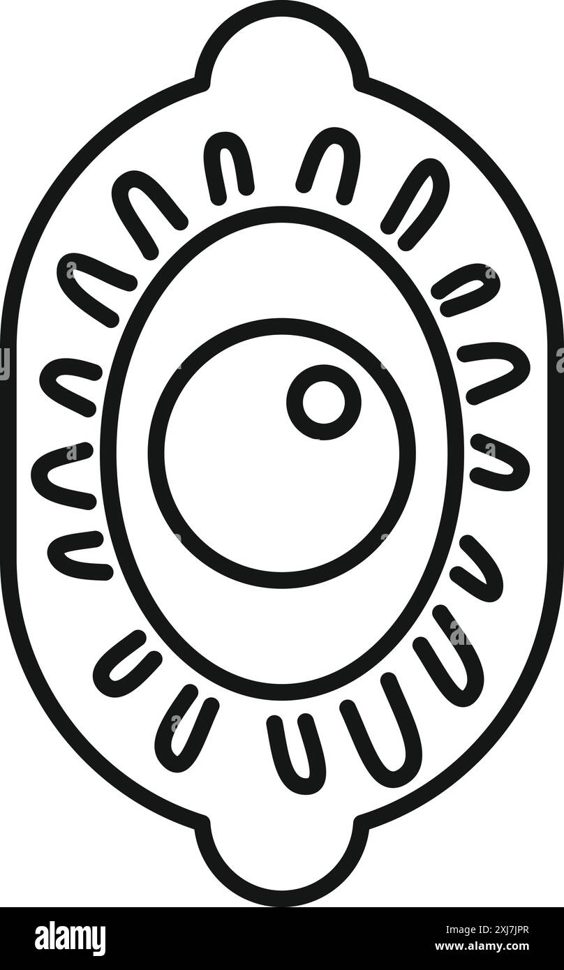 Icône d'art au trait d'un œil, représentant le concept de grand frère qui vous regarde Illustration de Vecteur