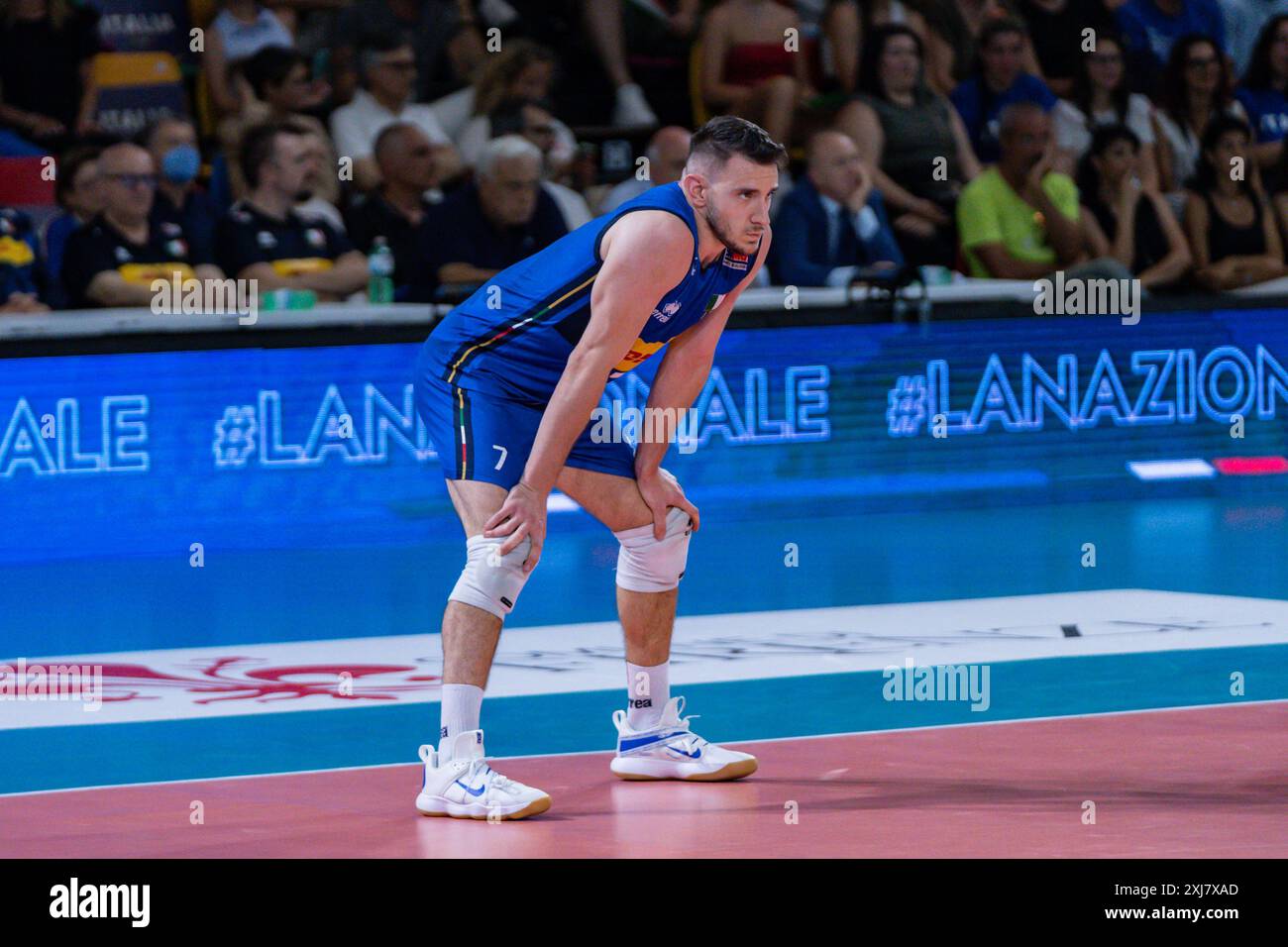 Fabio Balaso (Italie) pendant le test match - Italie vs Argentine, test match de volleyball à Florence, Italie, le 16 juillet 2024 Banque D'Images