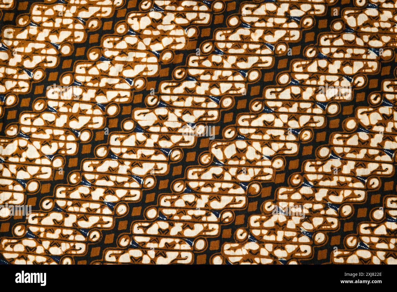 Gros plan sur les tissus de sarong de batik indonésien du début des années 1900. Tous faits à la main avec des canting et de la cire chaude dans la manière javanaise traditionnelle. Banque D'Images