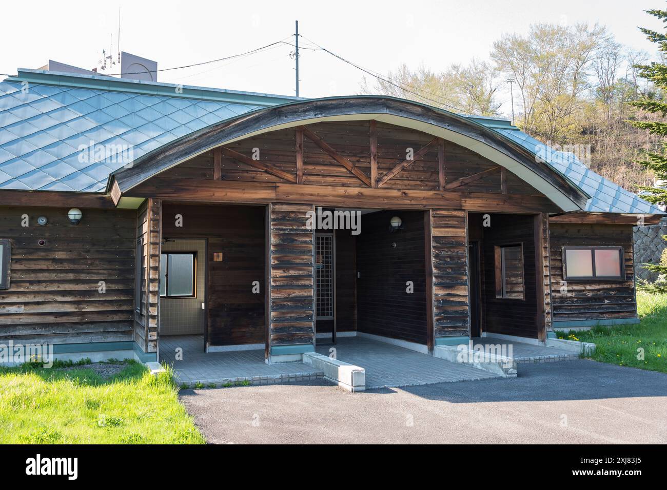 Toilettes au Musée Otaru, Musée des locomotives à vapeur, Otaru, Hokkaido, Japon Banque D'Images