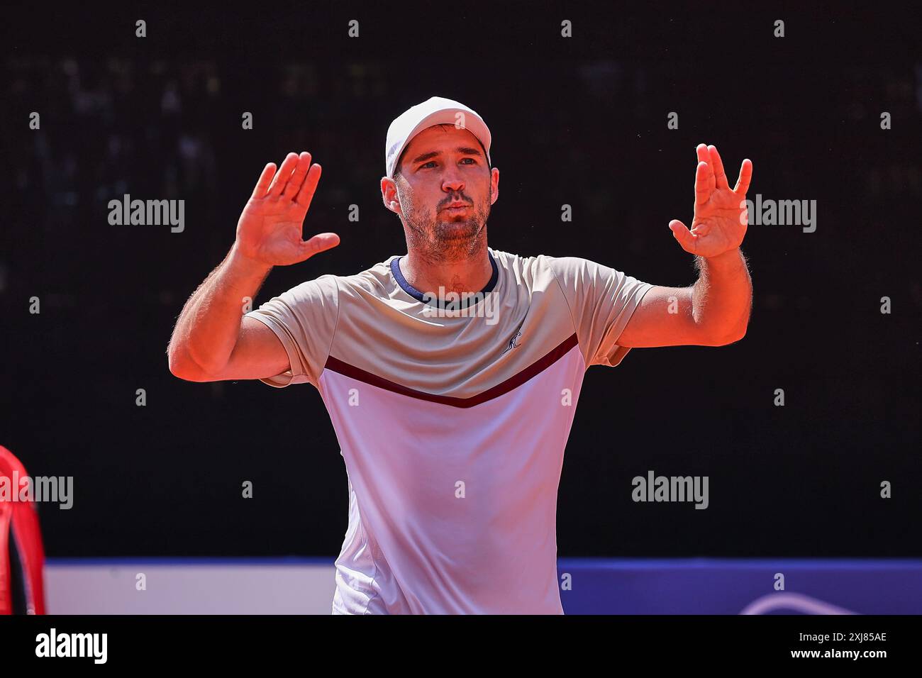 Hambourg, Hambourg, Allemagne. 16 juillet 2024. Felipe Meligeni Alves (BRA) CÉLÉBREZ la victoire lors de l'OPEN DE HAMBOURG - ATP500, Tennis pour hommes (crédit image : © Mathias Schulz/ZUMA Press Wire) USAGE ÉDITORIAL SEULEMENT! Non destiné à UN USAGE commercial ! Banque D'Images