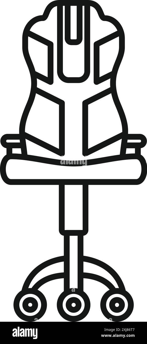 Icône de chaise de jeu moderne représentant le concept de confort et d'ergonomie pour les joueurs et les streamers Illustration de Vecteur