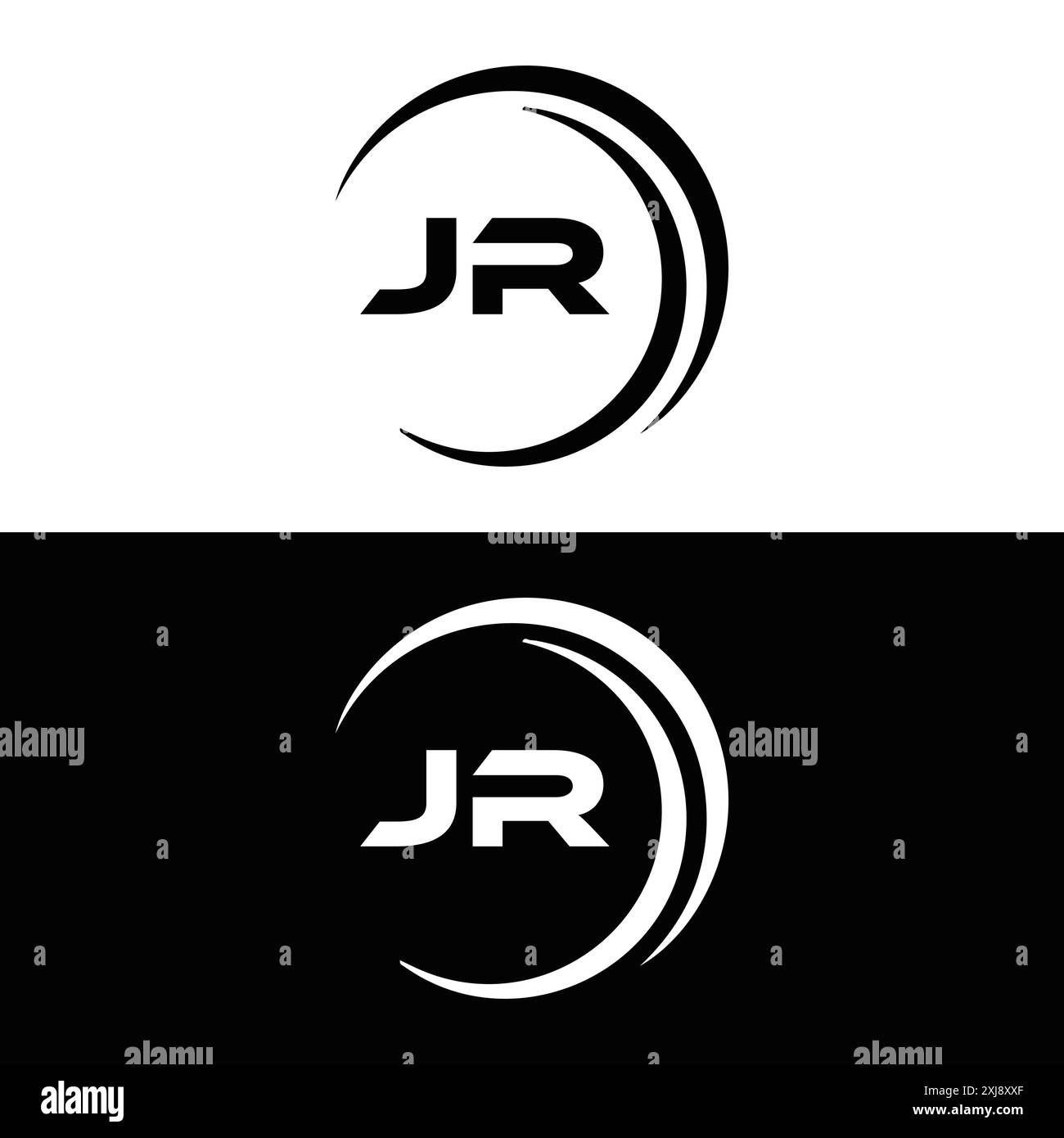 Logo Jr. Design J R. Lettre JR blanche. Logo JR, J R lettre. Design de logo de lettre J R en OR, LOGO D'OR, TROIS, style. logo de lettre défini dans un ar Illustration de Vecteur