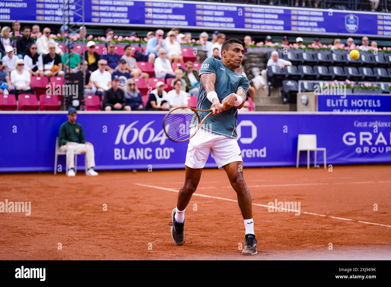 Båstad, ATP 250, Suède, 07 17 2024, Casper Ruud contre Thiago Monteiro. Thiago Monteiro Banque D'Images