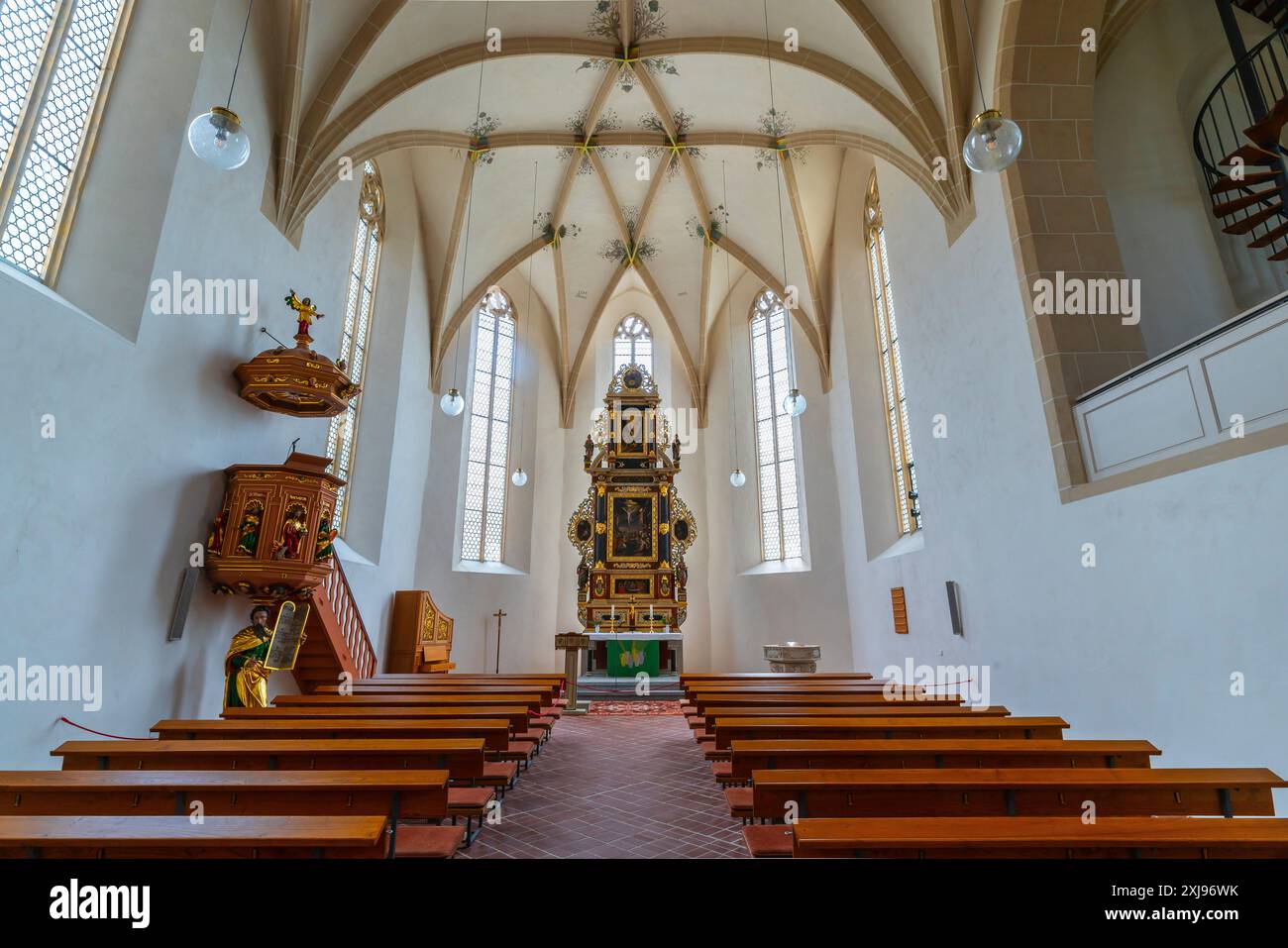 A l’intérieur, l’église de Michel, (Michałska cyrkej) dans la vieille ville de Bautzen. Saxe, Allemagne. L'église gothique tardif a été érigée en 1450 et a servi t Banque D'Images