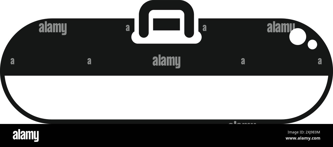 Icône simple d'un radeau de sauvetage gonflable pour une utilisation dans des situations d'urgence en mer Illustration de Vecteur