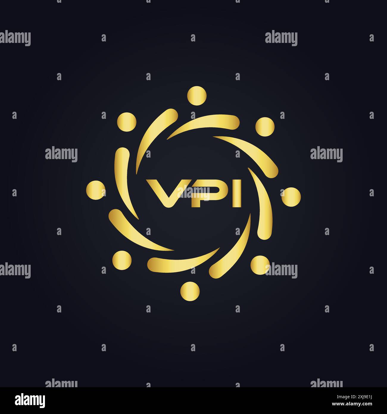 Logo VPI. CONCEPTION V P I. Lettre VPI blanche. Conception de logo VPI, V P I lettre. V P I lettre conception de logo en OR, LOGO D'OR, TROIS, style. ensemble de lettres logo Illustration de Vecteur