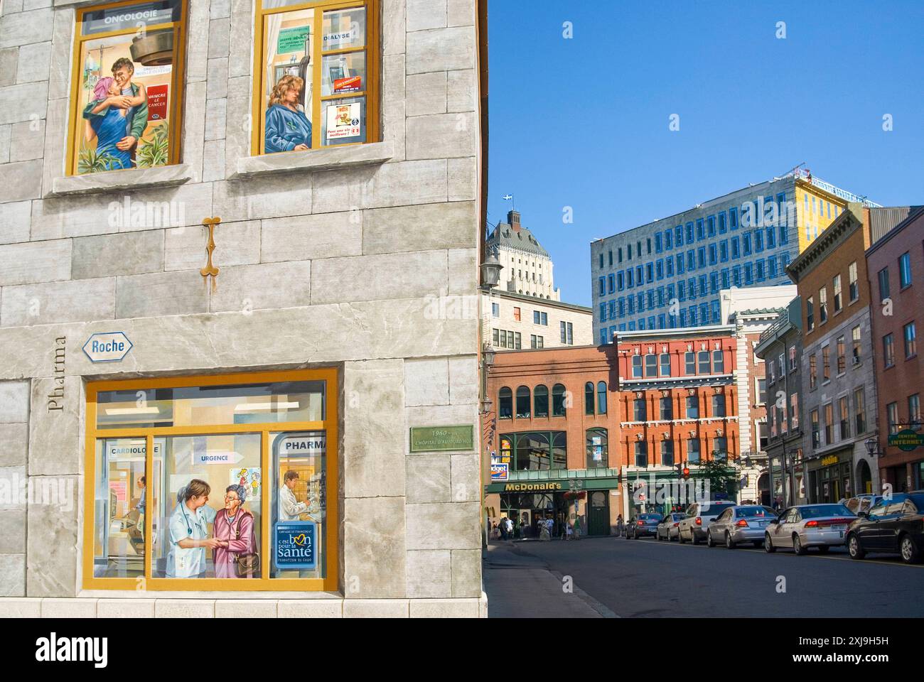 Peinture murale de style trompe-l oeil, haute-ville de Québec, province de Québec, Canada, Amérique du Nord Copyright : GOUPIxCHRISTIAN 1382-607 Banque D'Images