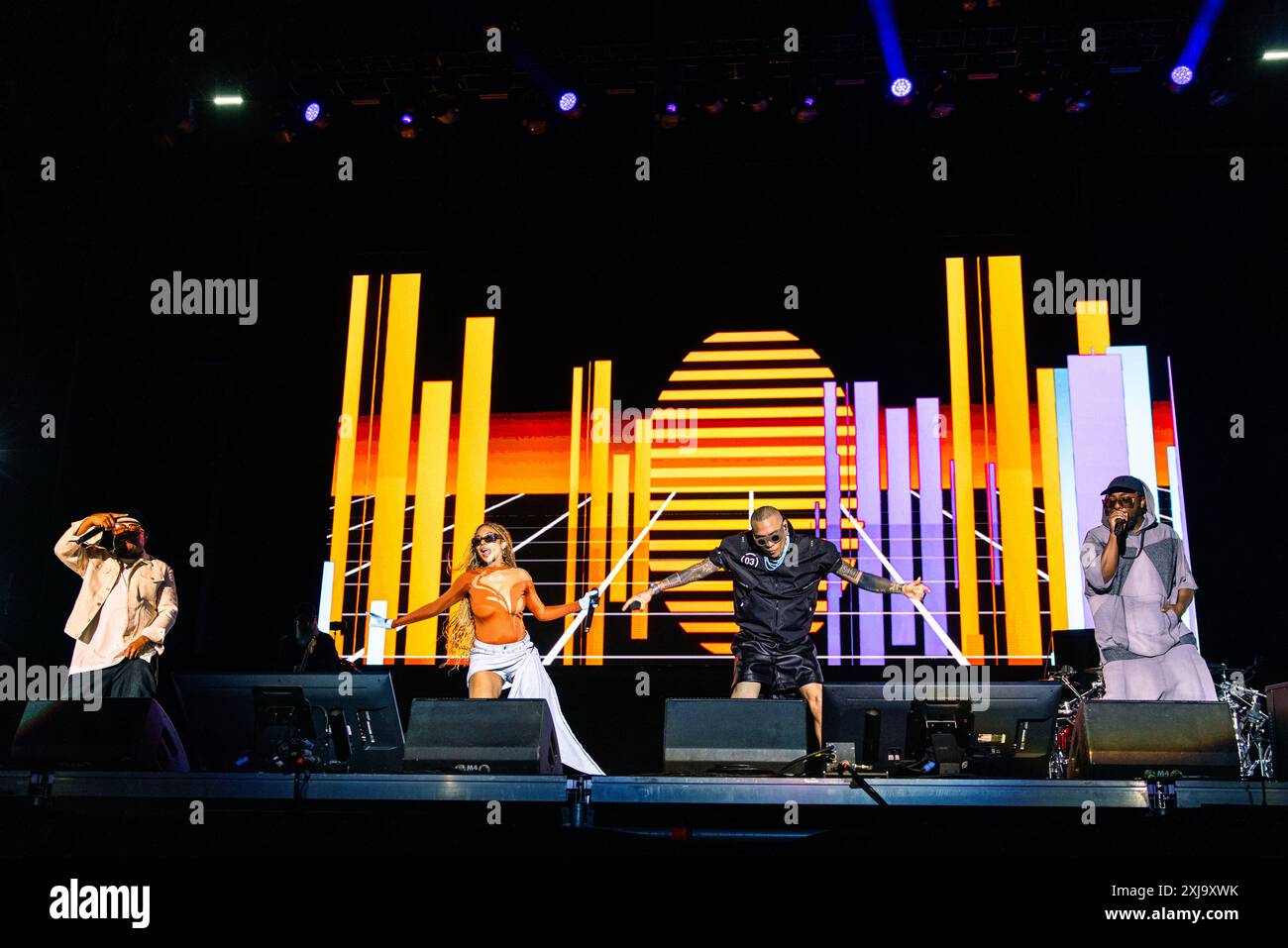 Milan, Italie, 17 juillet 2024. Le groupe de hip-hop alternatif Black Eyed Peas se produit au Fiera Milano Live à Rho, Milan, Italie. Crédits : Maria Laura Arturi/Alamy Live News Banque D'Images