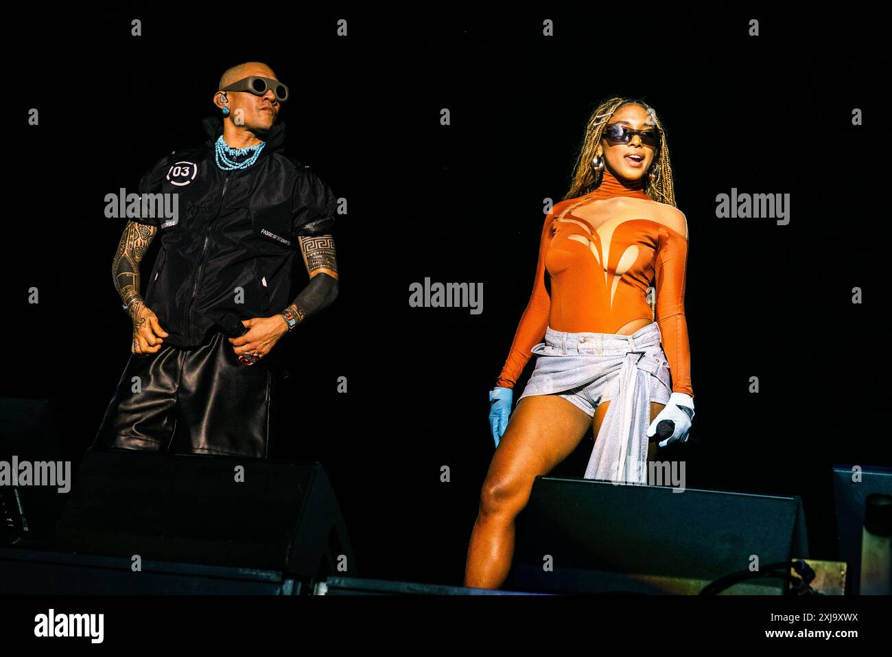 Milan, Italie, 17 juillet 2024. Le groupe de hip-hop alternatif Black Eyed Peas se produit au Fiera Milano Live à Rho, Milan, Italie. Crédits : Maria Laura Arturi/Alamy Live News Banque D'Images