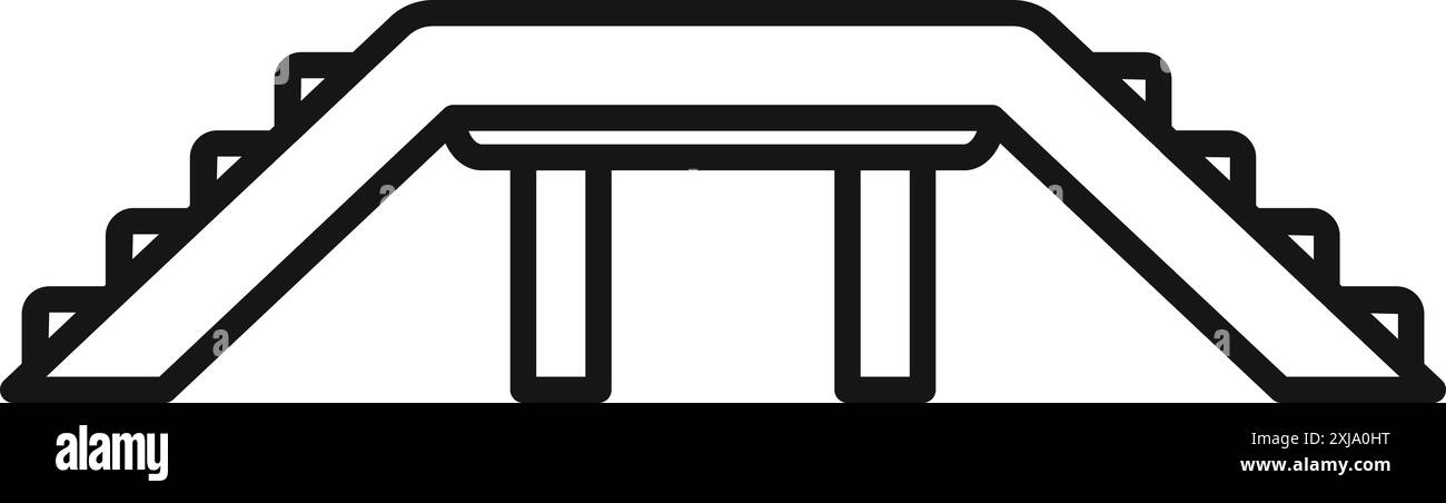 Icône d'équipement d'agilité pour chien représentant une passerelle de marche en crabe utilisée pour le dressage des animaux de compagnie Illustration de Vecteur