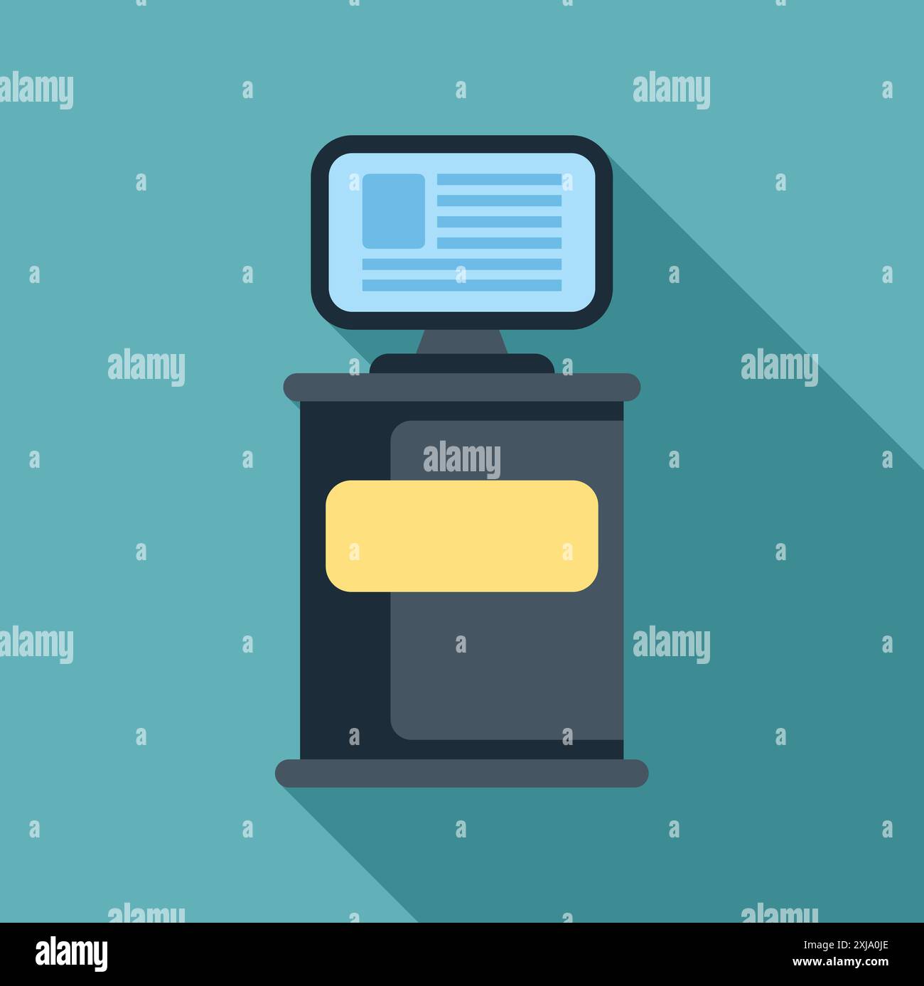 Kiosque numérique interactif affichant des informations sur son moniteur, fournissant un contenu attrayant aux utilisateurs Illustration de Vecteur