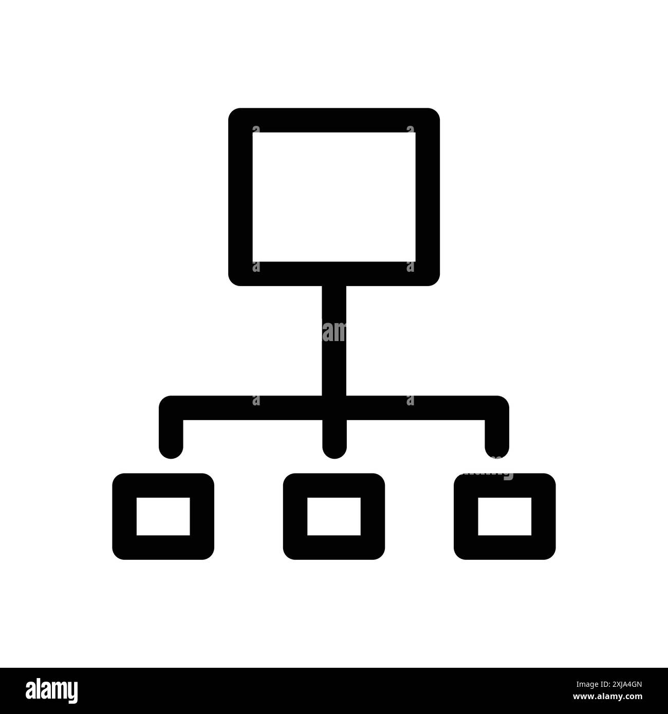 Icône d'algorithme définie dans le style de contour de ligne mince et signe vectoriel linéaire Illustration de Vecteur