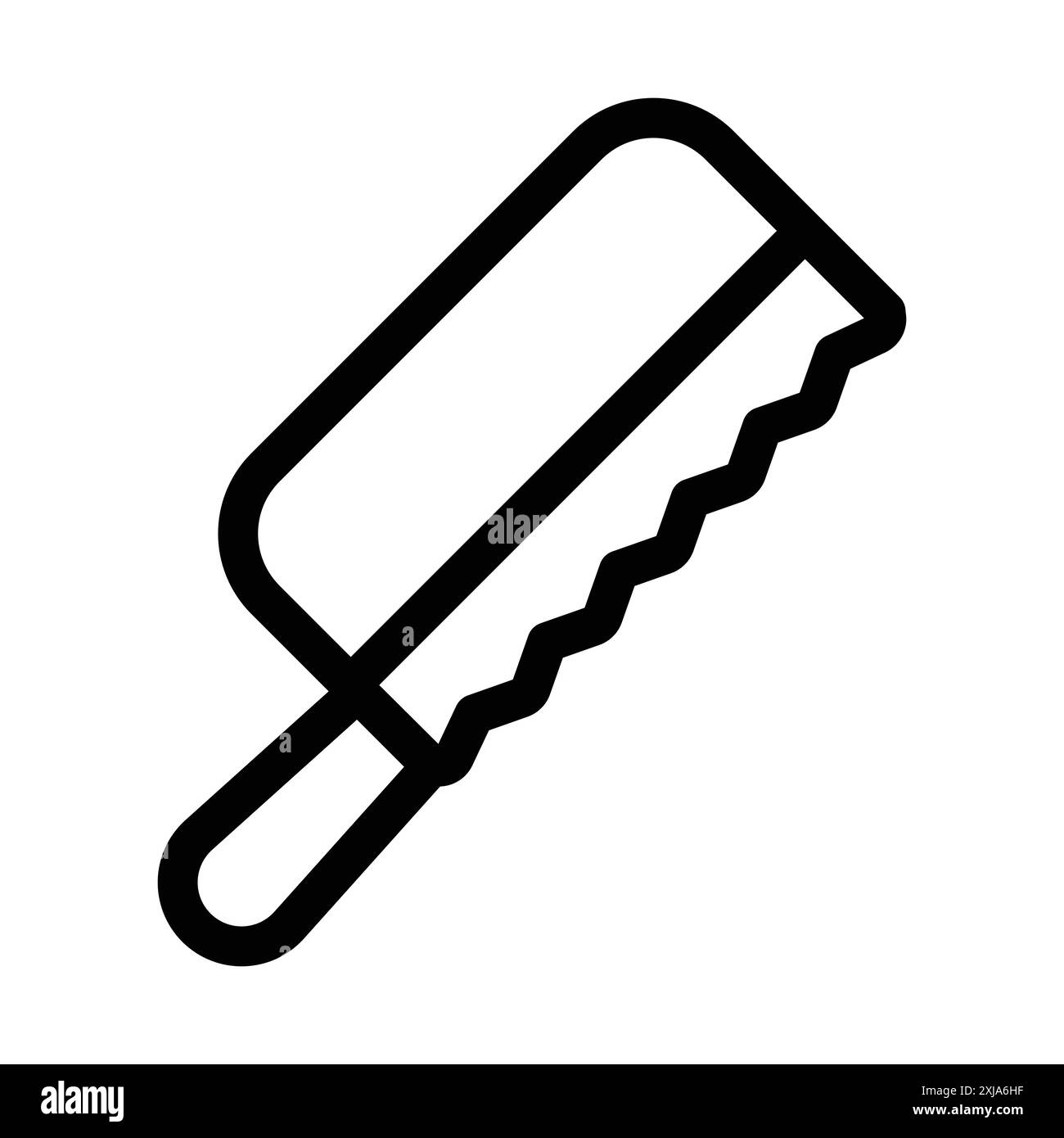 icône de scie à métaux définie dans le style de contour de ligne mince et signe vectoriel linéaire Illustration de Vecteur