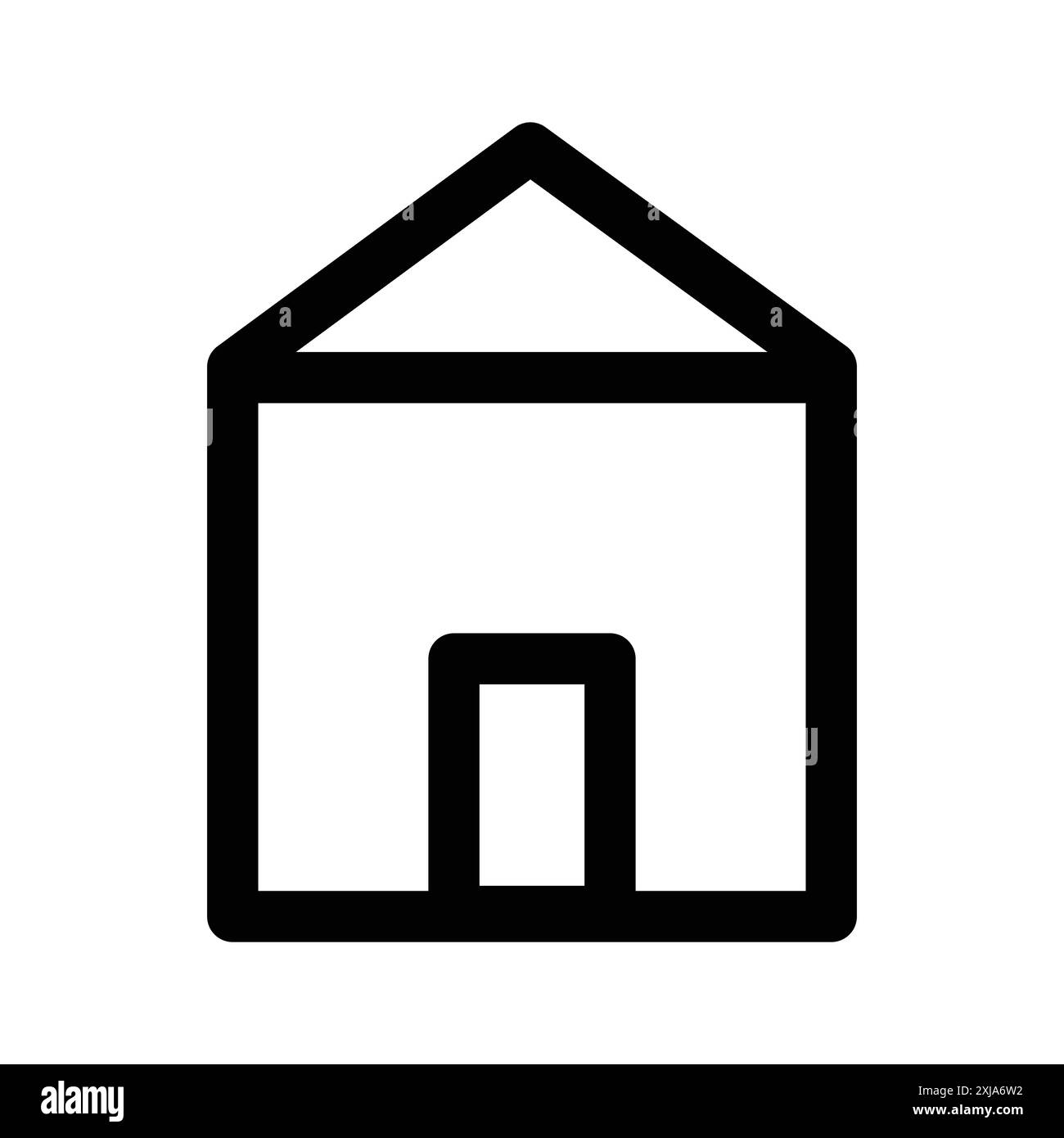 Icône d'accueil (2) définie dans le style de contour de ligne mince et le signe vectoriel linéaire Illustration de Vecteur