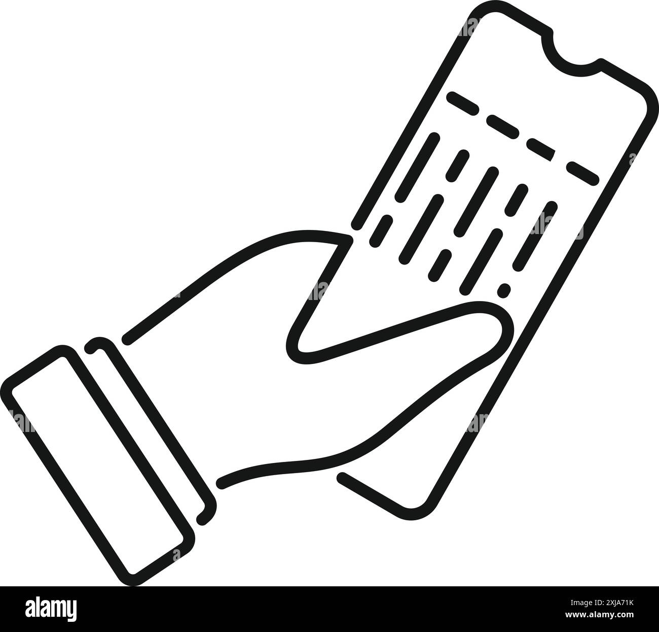 Hand tient une carte d'embarquement, prête pour le voyage ou l'accès à un événement Illustration de Vecteur