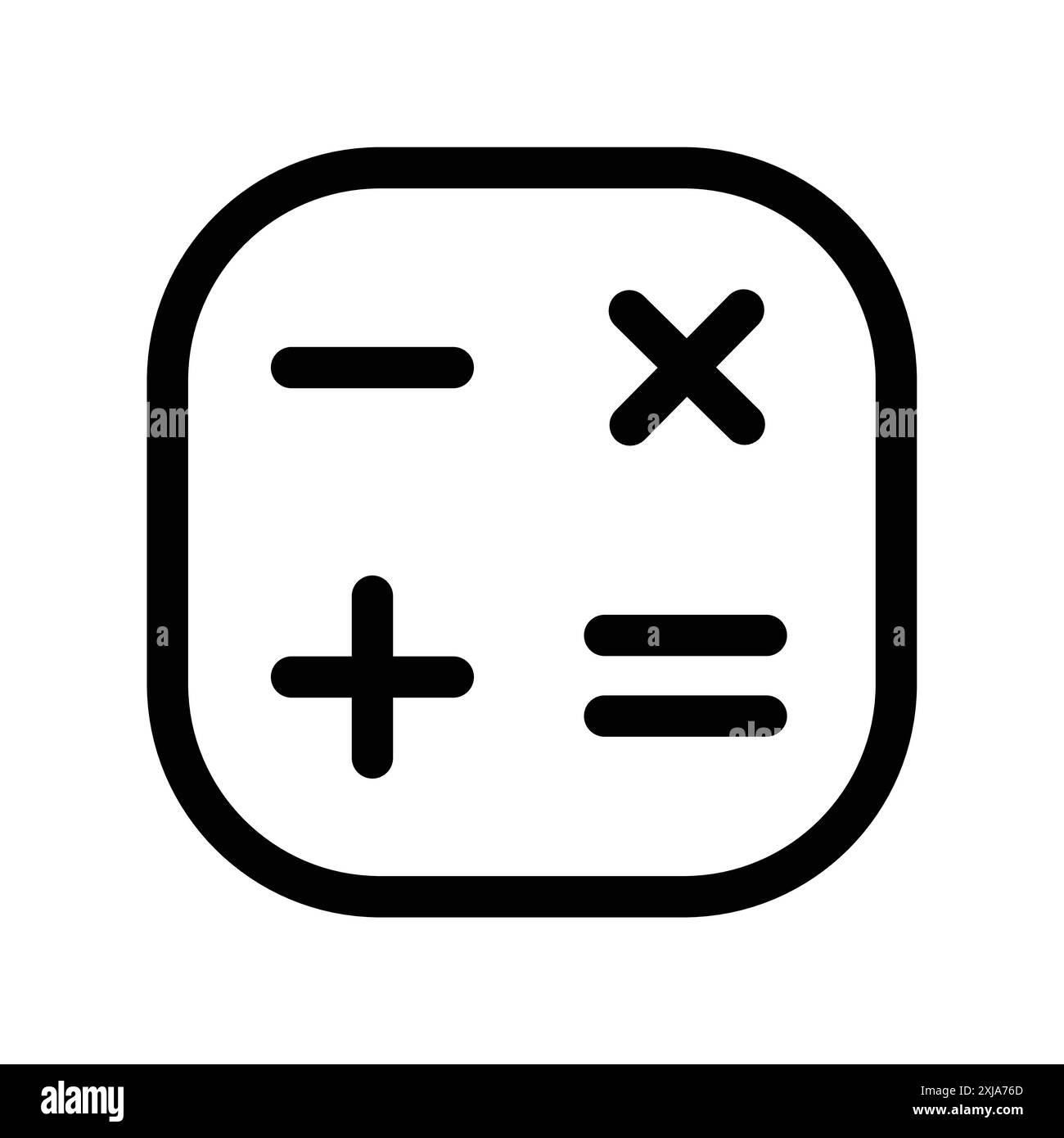 icône de calculatrice définie dans le style de contour de ligne mince et signe vectoriel linéaire Illustration de Vecteur