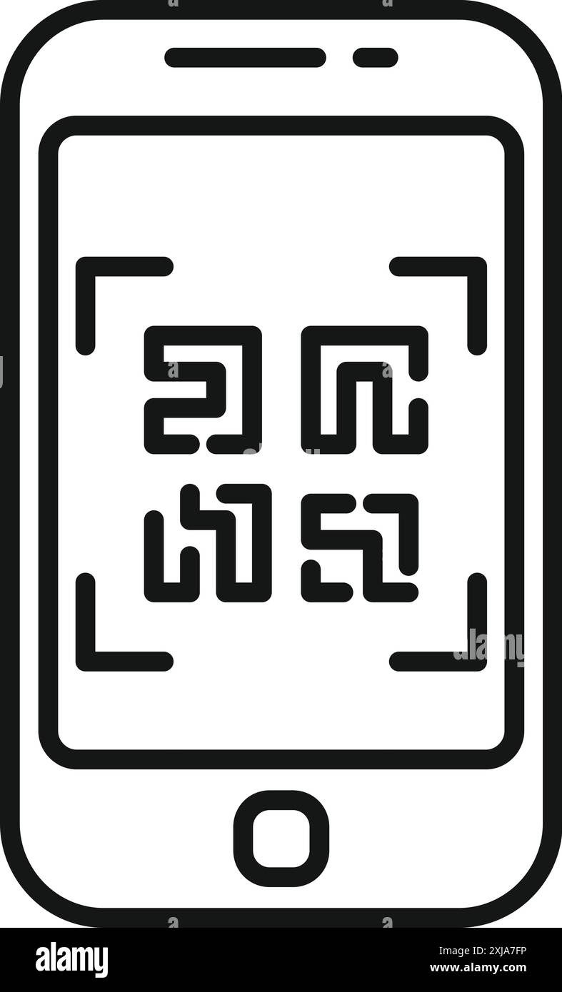 Smartphone scanne un code qr pour les paiements mobiles, mettant en valeur la technologie des codes de réponse rapide Illustration de Vecteur