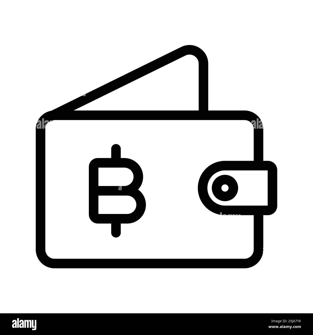 icône de portefeuille bitcoin définie dans un style de contour de ligne mince et un signe vectoriel linéaire Illustration de Vecteur