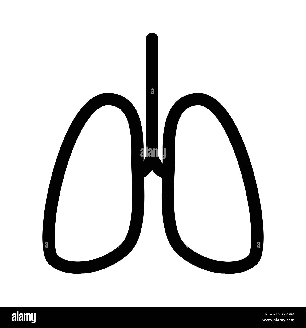 Icône poumons définie dans le style de contour de ligne mince et signe vectoriel linéaire Illustration de Vecteur