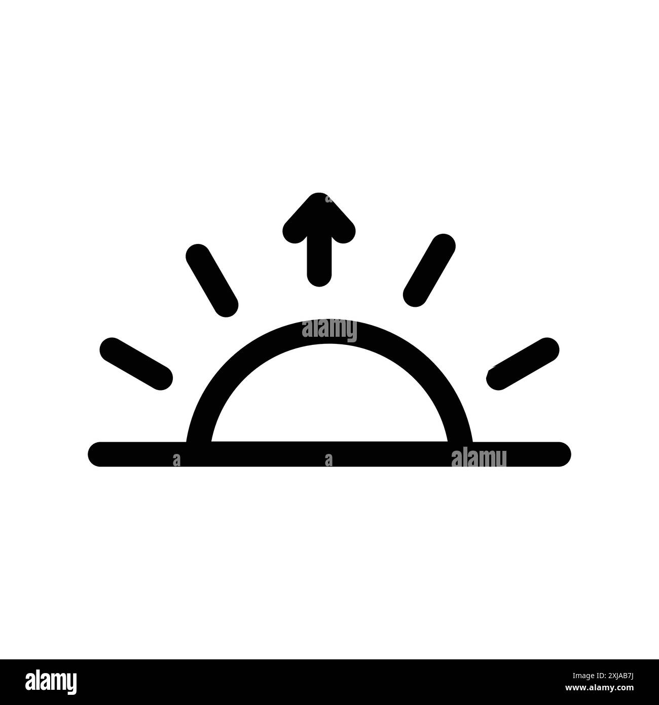 Icône de lever de soleil définie dans le style de contour de ligne mince et signe vectoriel linéaire Illustration de Vecteur