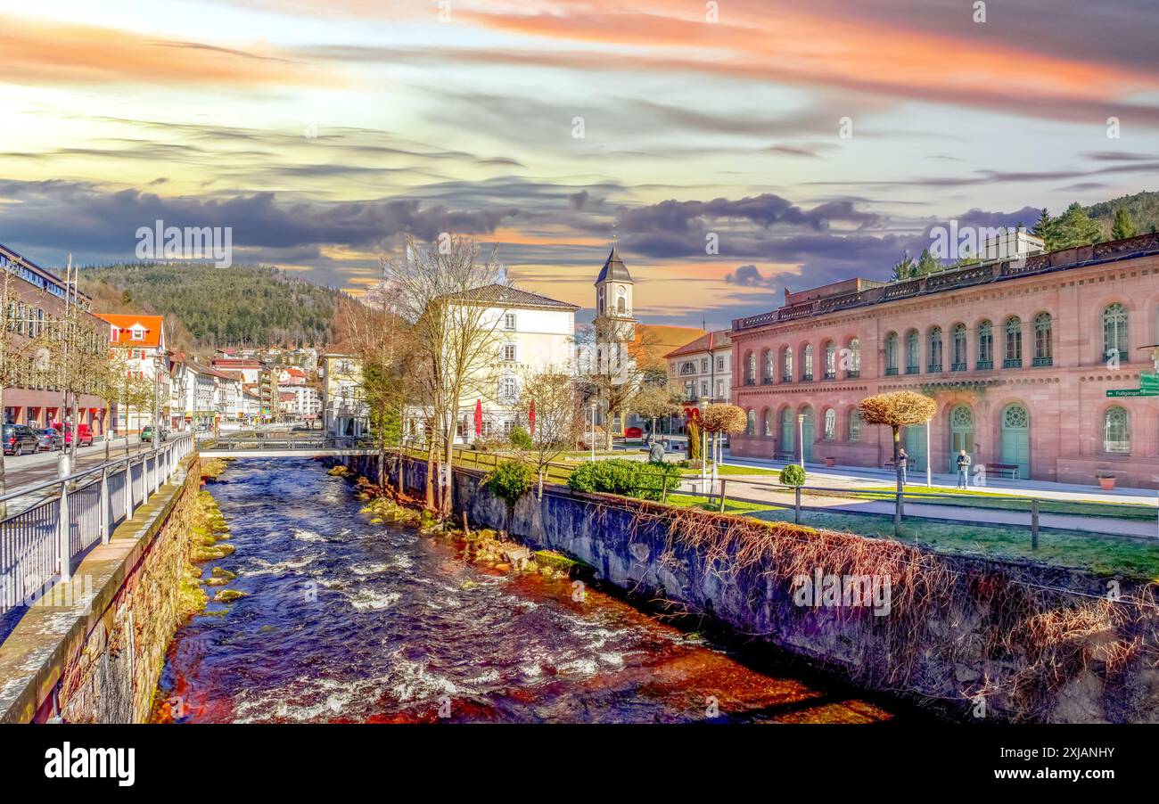 Vieille ville de Bad Wildbad, Allemagne Banque D'Images