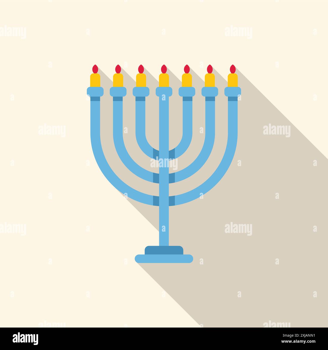 Menorah hanukkah bleue avec des bougies allumées, symbolisant le miracle de la lumière et les huit nuits de célébration Illustration de Vecteur