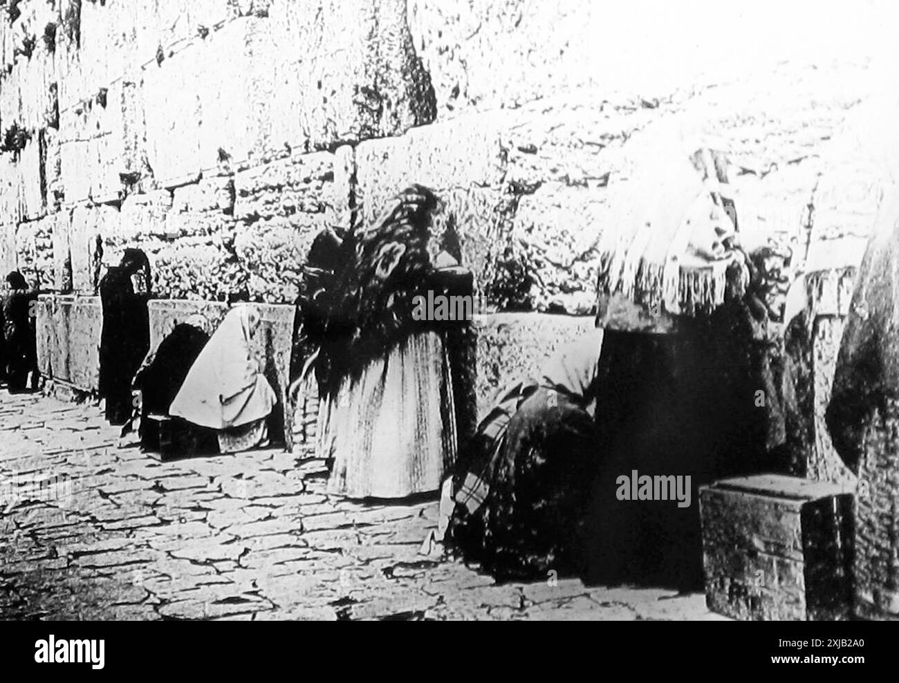 Le 'mur des lamentations', Jérusalem, période victorienne Banque D'Images
