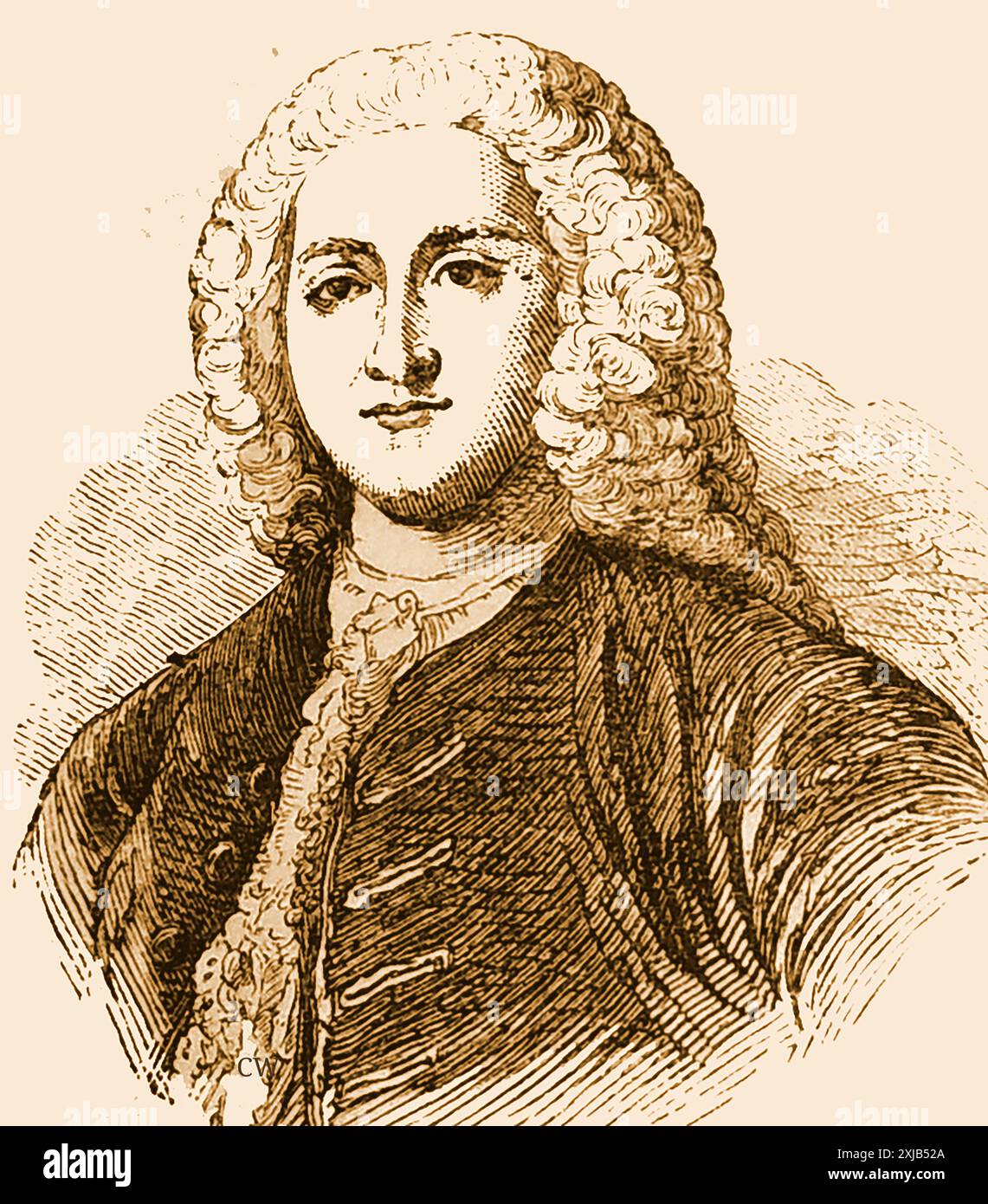 Un portrait anglais précoce du politicien britannique George Grenville (1712-1770) premier ministre britannique, chancelier de l'Échiquier, premier lord de l'Amirauté, secrétaire du Nord et député de Buckingham Banque D'Images