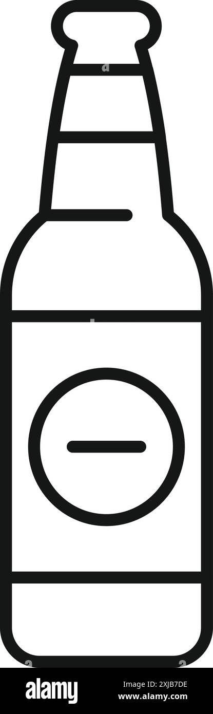 Dessin au trait simple d'une bouteille de bière, idéal pour représenter les brasseries, les bars ou les entreprises de boissons Illustration de Vecteur