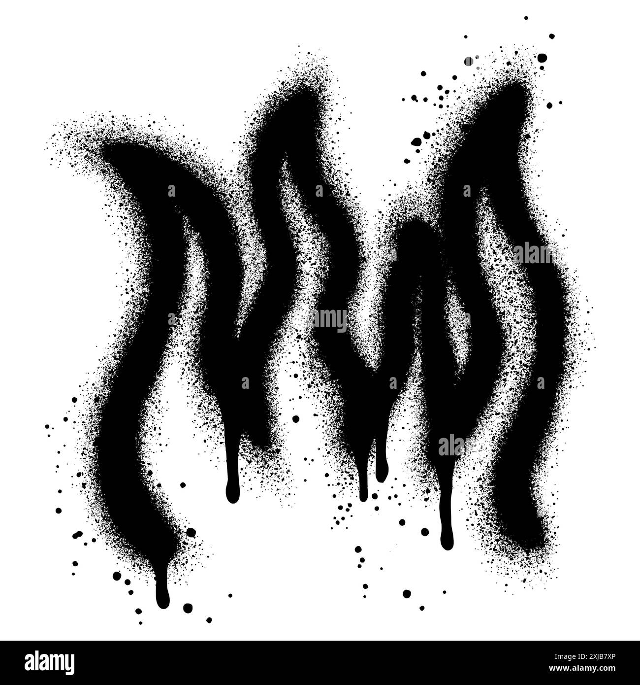 Flamme de feu Graffiti peint pulvérisée isolée avec un fond blanc. Illustration vectorielle. Illustration de Vecteur