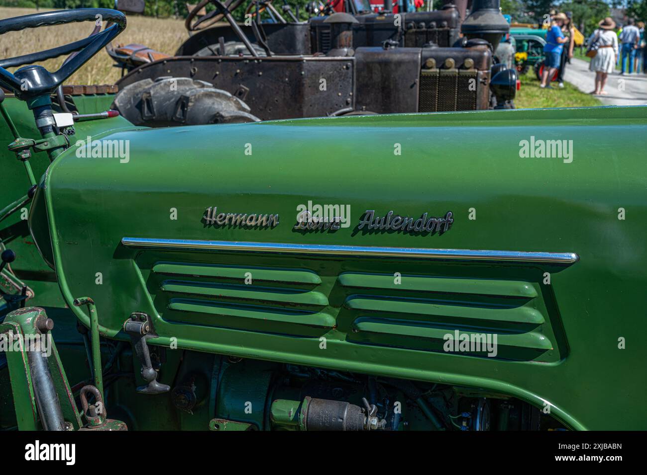 Tracteur historique Lanz Bulldog. Le Lanz Bulldog était un tracteur fabriqué par Heinrich Lanz AG à Mannheim, dans le Bade-Wuerttemberg, en Allemagne. Banque D'Images