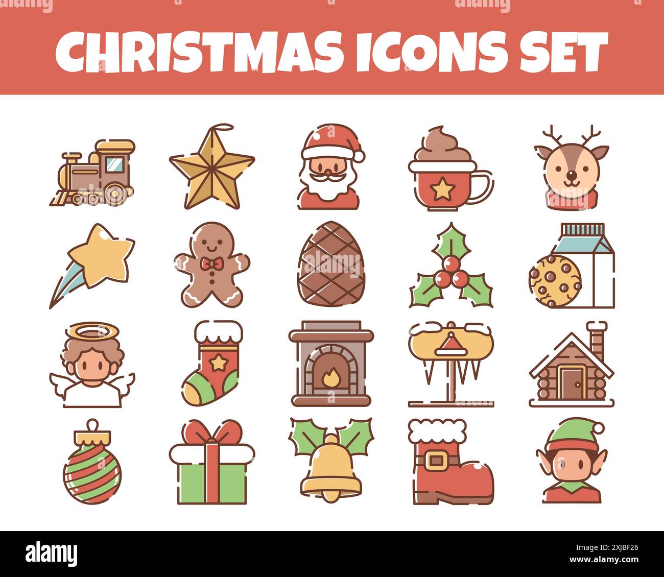 Icônes de Noël Set illustration vectorielle Illustration de Vecteur