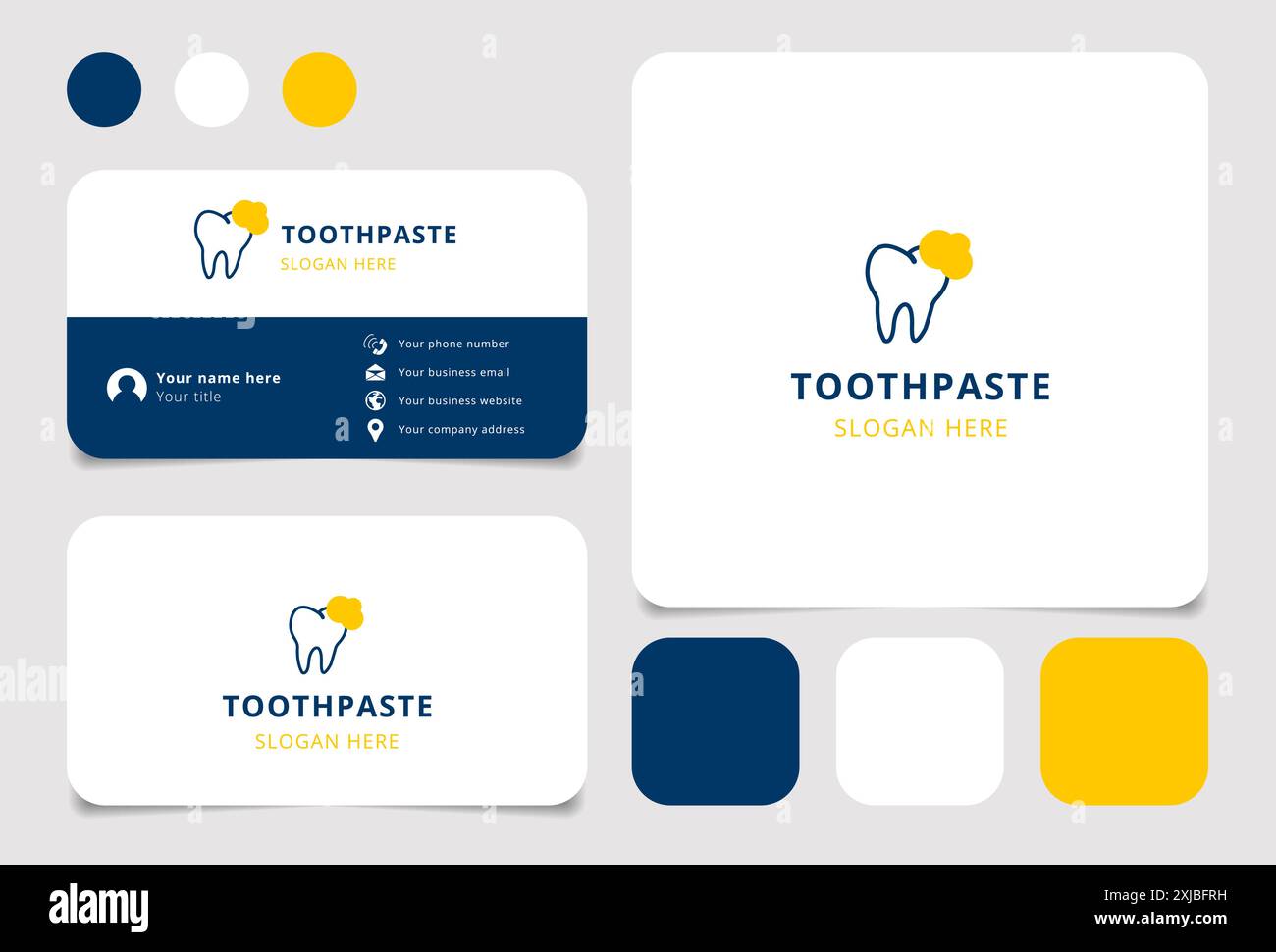 Concept de logo dentifrice avec une dent et un dentifrice pour la marque des soins dentaires Illustration de Vecteur