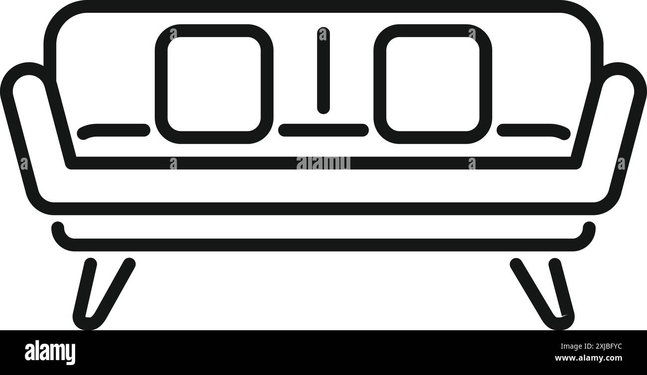 Canapé minimaliste et moderne avec oreillers représentant le confort et le design intérieur Illustration de Vecteur