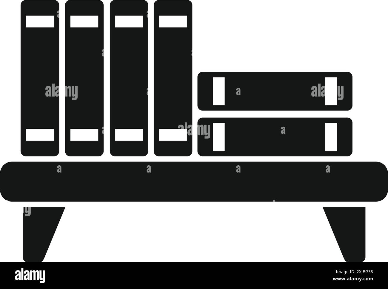 Cette icône simple d'une étagère contenant des livres est parfaite pour les projets liés à la littérature, l'éducation et la connaissance Illustration de Vecteur