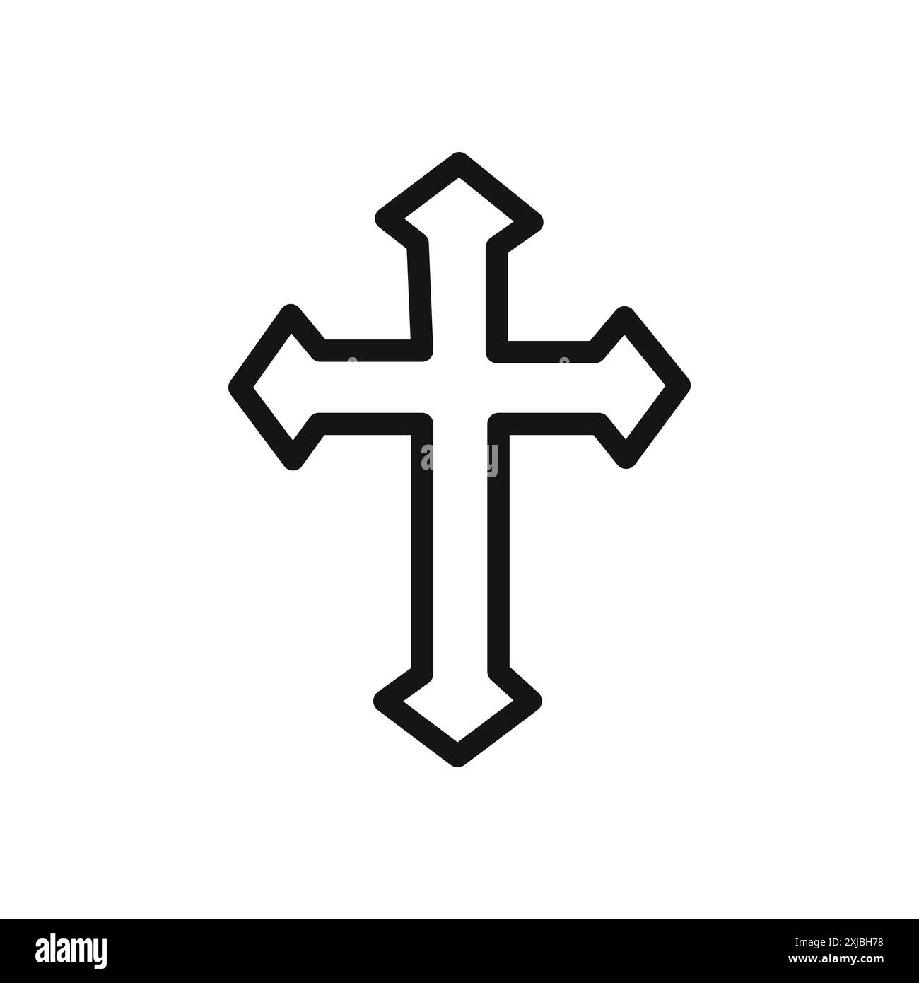 Christian Cross icône graphique vectoriel linéaire signe ou symbole défini pour l'interface utilisateur de l'application Web Illustration de Vecteur