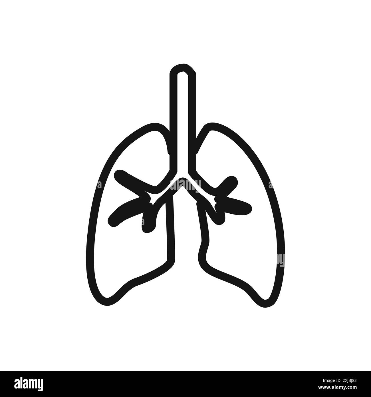 Symbole graphique vectoriel linéaire icône poumons défini pour l'interface utilisateur de l'application Web Illustration de Vecteur