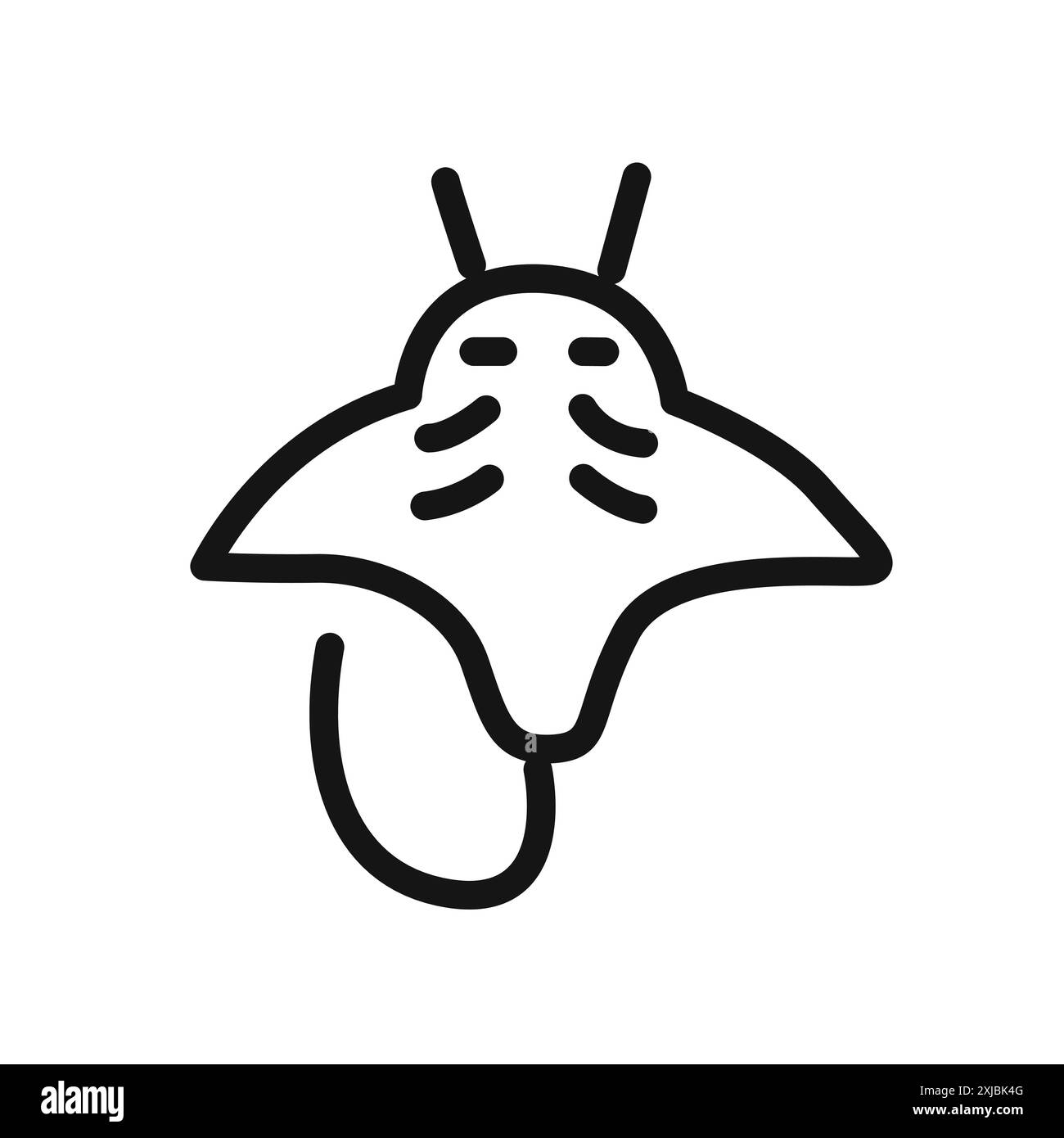 Symbole graphique vectoriel linéaire icône Stingray défini pour l'interface utilisateur de l'application Web Illustration de Vecteur