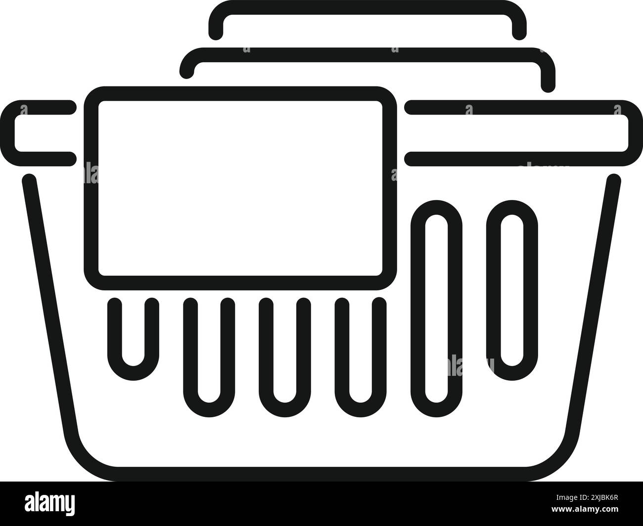 Icône de panier à linge, les vêtements attendent d'être lavés, concept de ménage Illustration de Vecteur