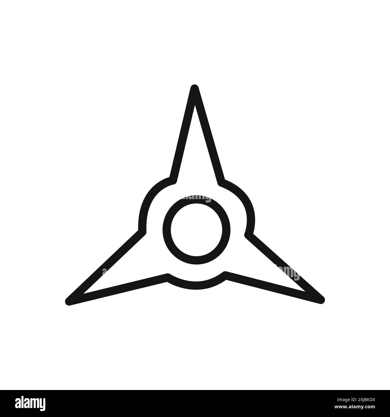 Symbole graphique vectoriel linéaire de l'icône de ninja shuriken japonais pour l'interface utilisateur de l'application Web Illustration de Vecteur