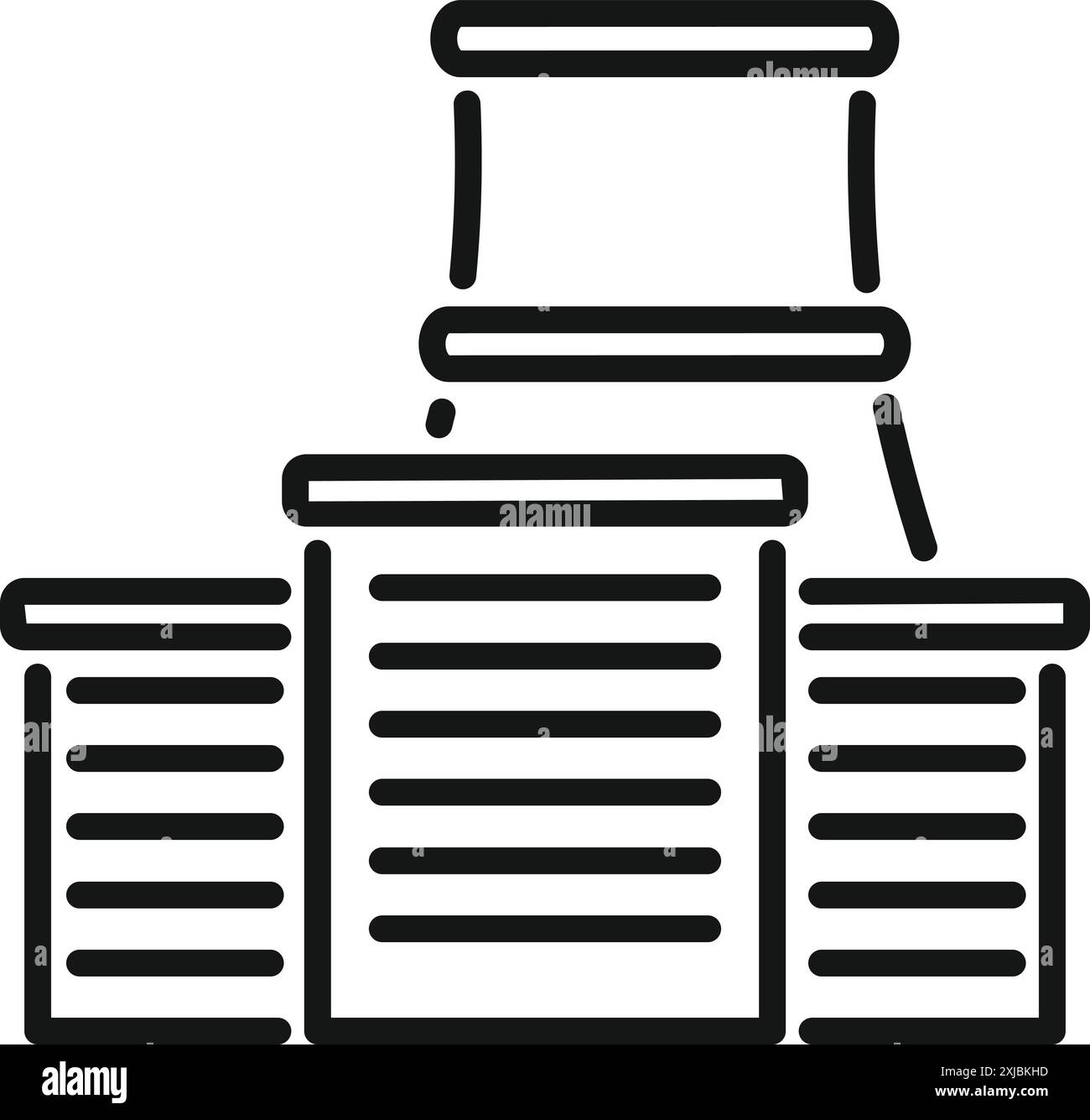 Icône d'art au trait d'un podium sportif représentant le concept de victoire et de réussite Illustration de Vecteur