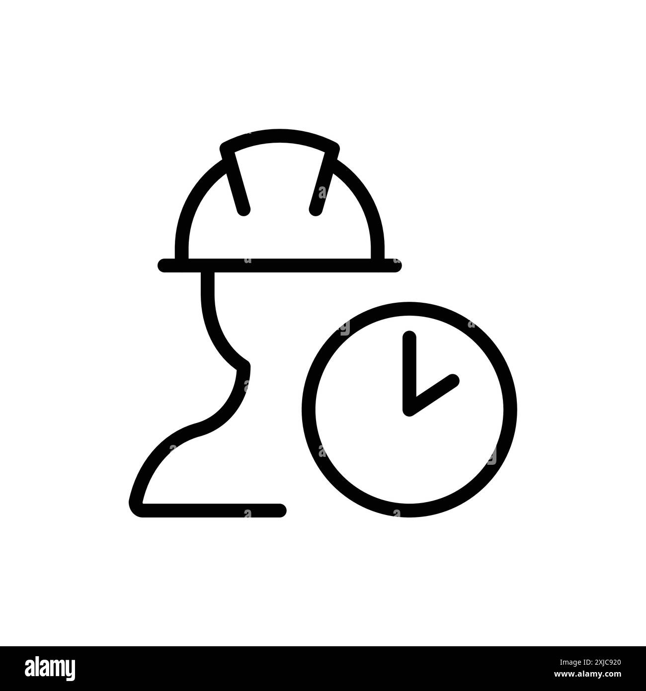 Icône de service d'ingénierie Flat Set dans le vecteur de contour de couleur noir et blanc Illustration de Vecteur