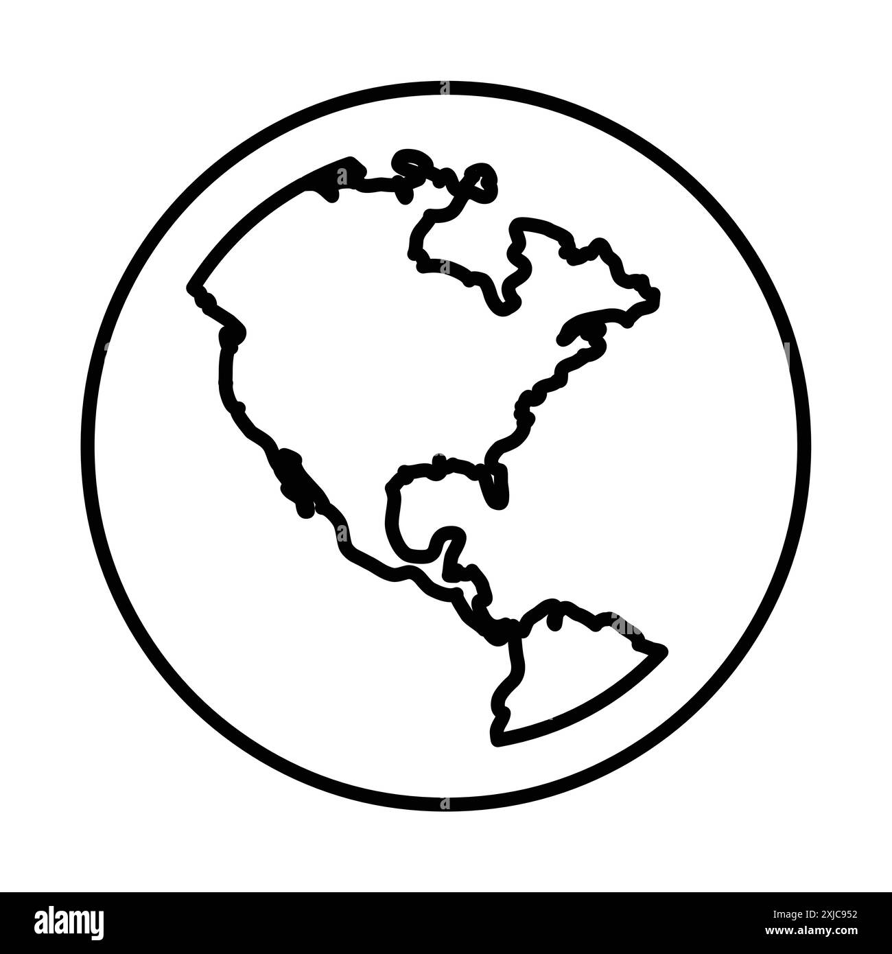 Icône de globe Flat Set dans le vecteur de contour de couleur noir et blanc Illustration de Vecteur