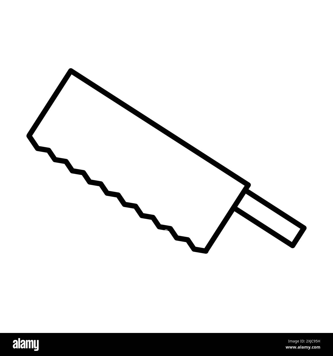 Icône de scie à métaux Flat Set dans le vecteur de contour de couleur noir et blanc Illustration de Vecteur