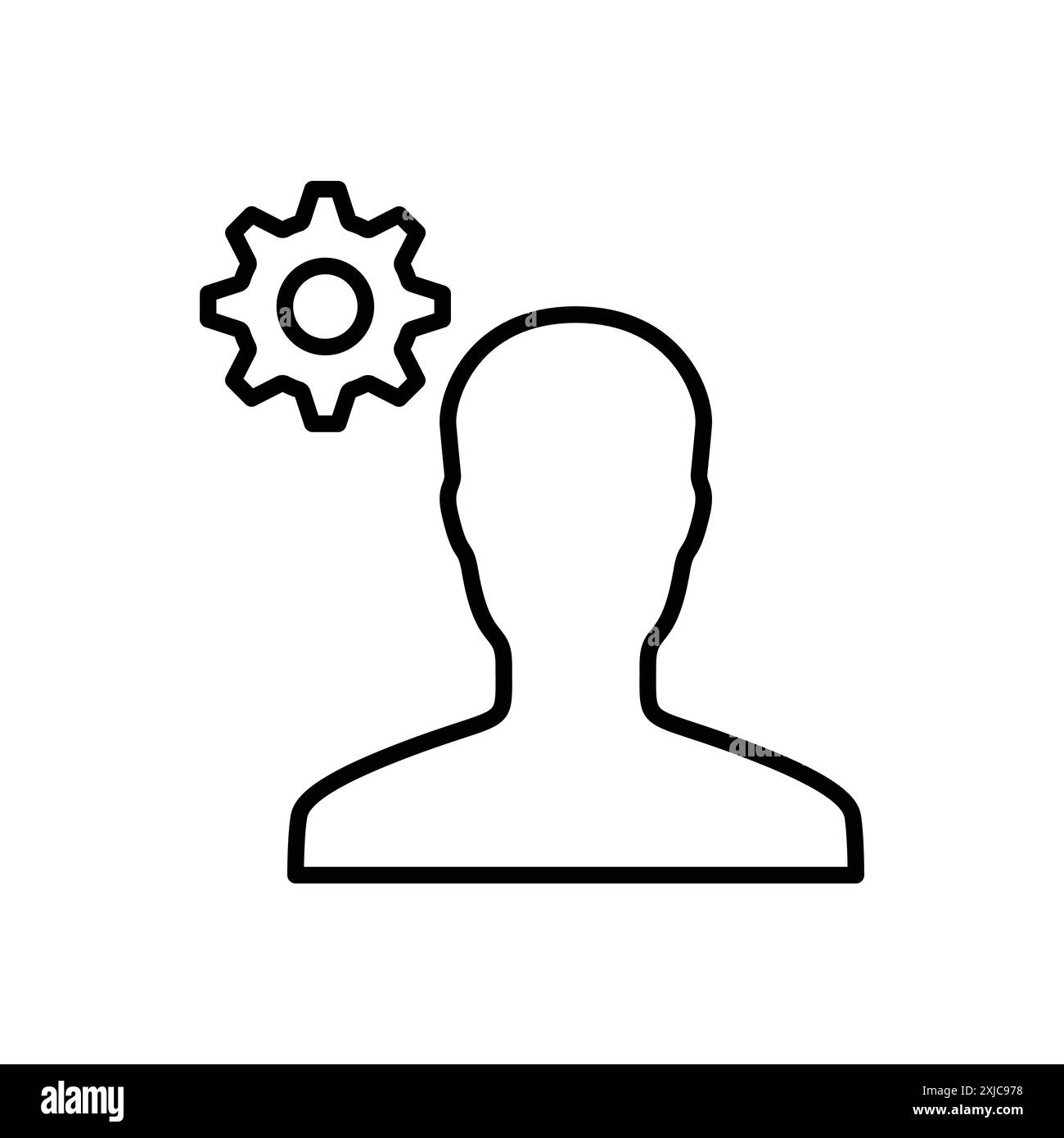 Icône Administrateur Flat Set dans le vecteur de contour de couleur noir et blanc Illustration de Vecteur