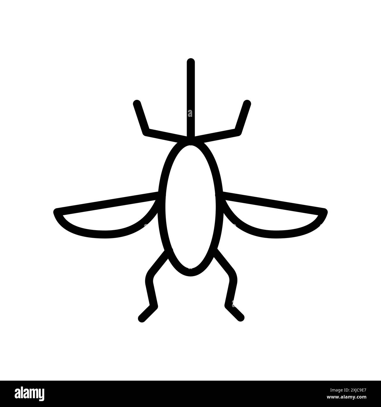 Malaria Icon Flat Set dans le vecteur de contour de couleur noir et blanc Illustration de Vecteur