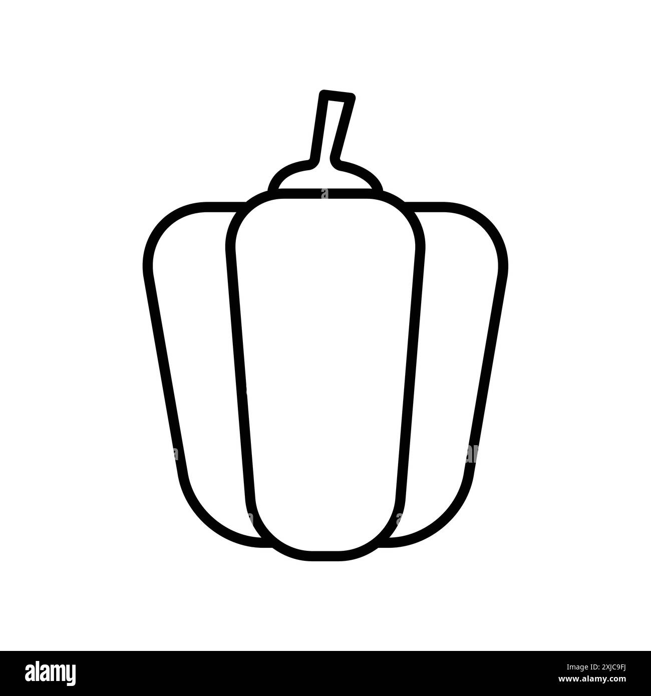 Paprika Icon Flat Set en vecteur de contour de couleur noir et blanc Illustration de Vecteur