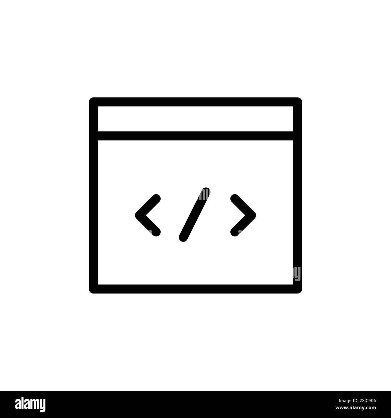 Icône de programme de codage Flat Set dans le vecteur de contour de couleur noir et blanc Illustration de Vecteur