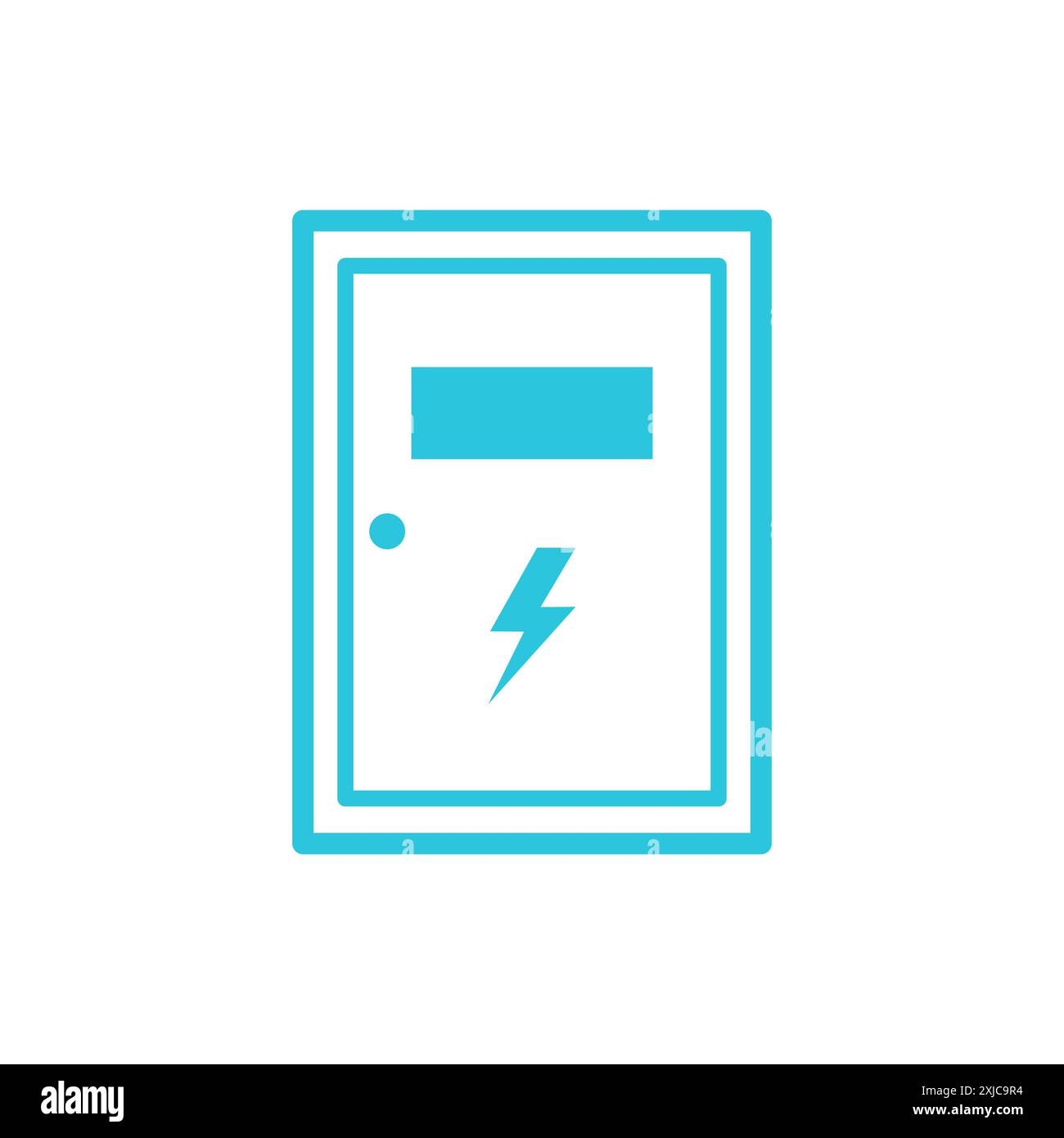 Boitier ELECTRIQUE haute tension. Jonction d'énergie. Isolé sur fond blanc. À partir du jeu d'icônes bleues. Illustration de Vecteur